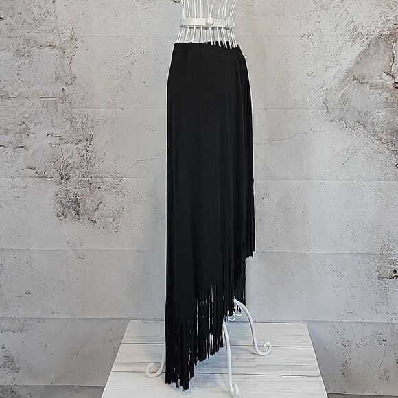 Spense faux wrap skirt with fringe - black Women's Size M - Picture 4 of 9